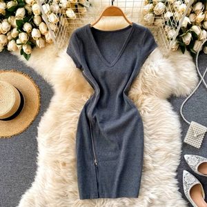 Gray zip dress